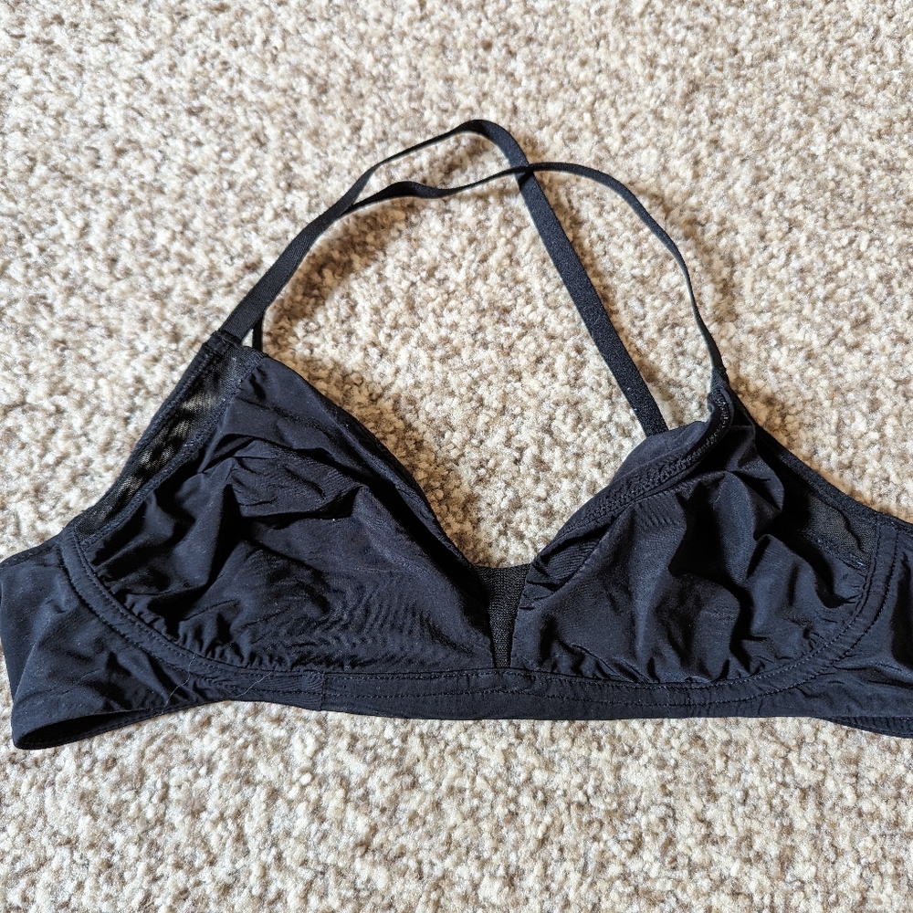 2 Madewell Mesh Trim Bralettes Black and Nude